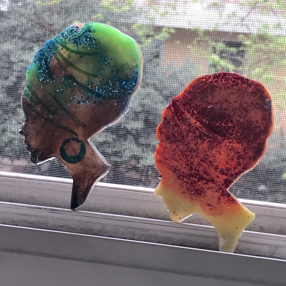 Black Girl Magic! The Head-wrapped Lady Coasters. A set of 4 and a holder. - Picture 11 of 11